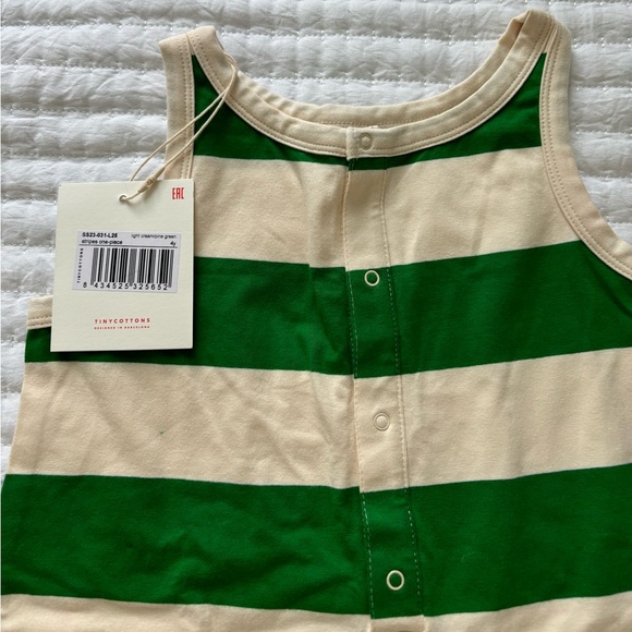 Tinycottons Stripes Jumpsuit Emerald Green - Picture 5 of 6